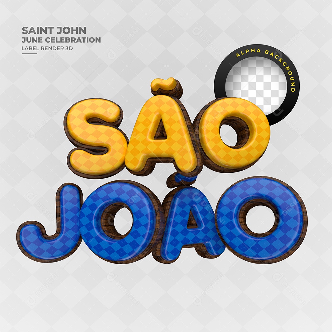 São João Texto 3D Para Composição PSD