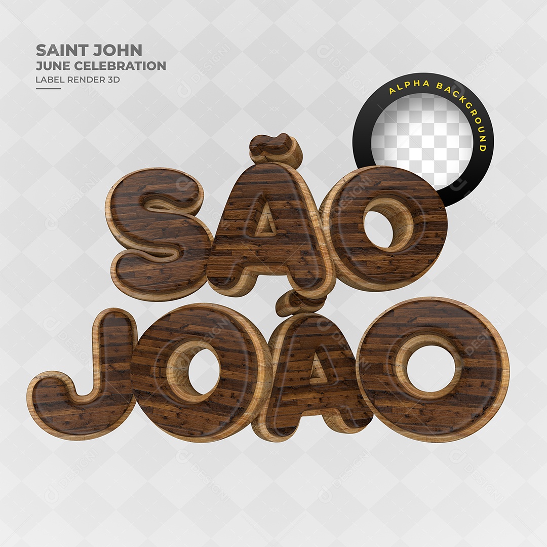 São João Texto 3D Para Composição PSD