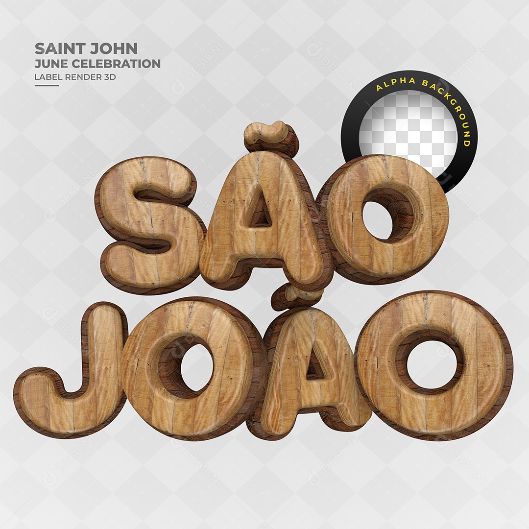São João Texto 3D Para Composição PSD