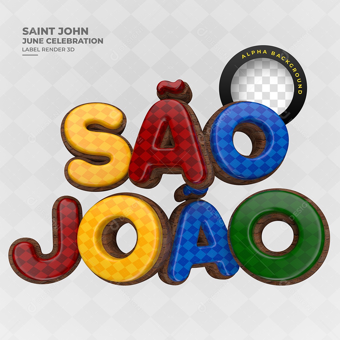 São João Texto 3D Para Composição PSD