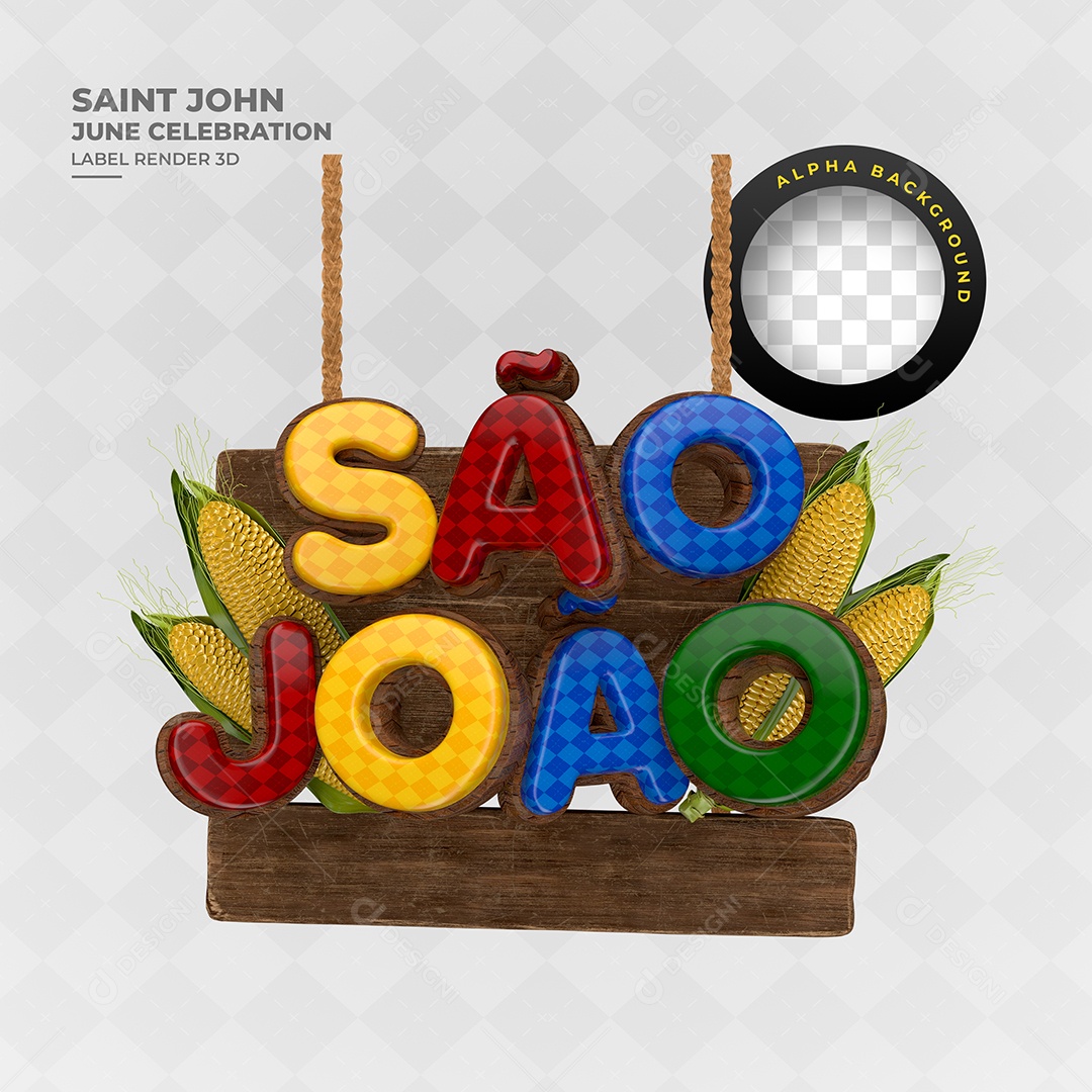 Selo 3D São João Letras Colorida