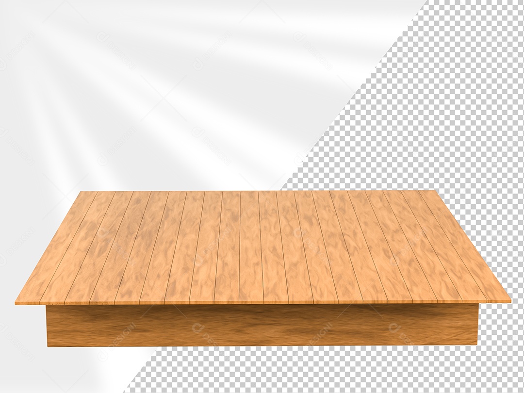 Plano de Mesa de Madeira Elemento 3D para Composição PSD