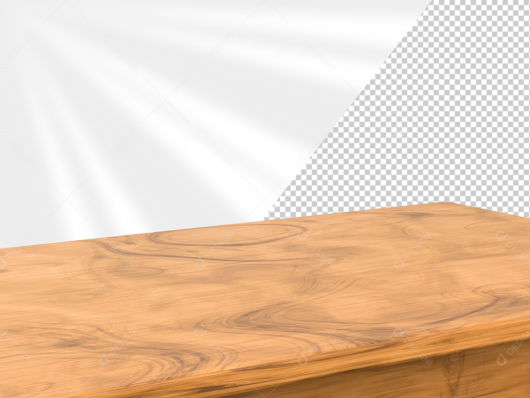 Aparador de Madeira Liso Marron Elemento 3D para Composição PSD