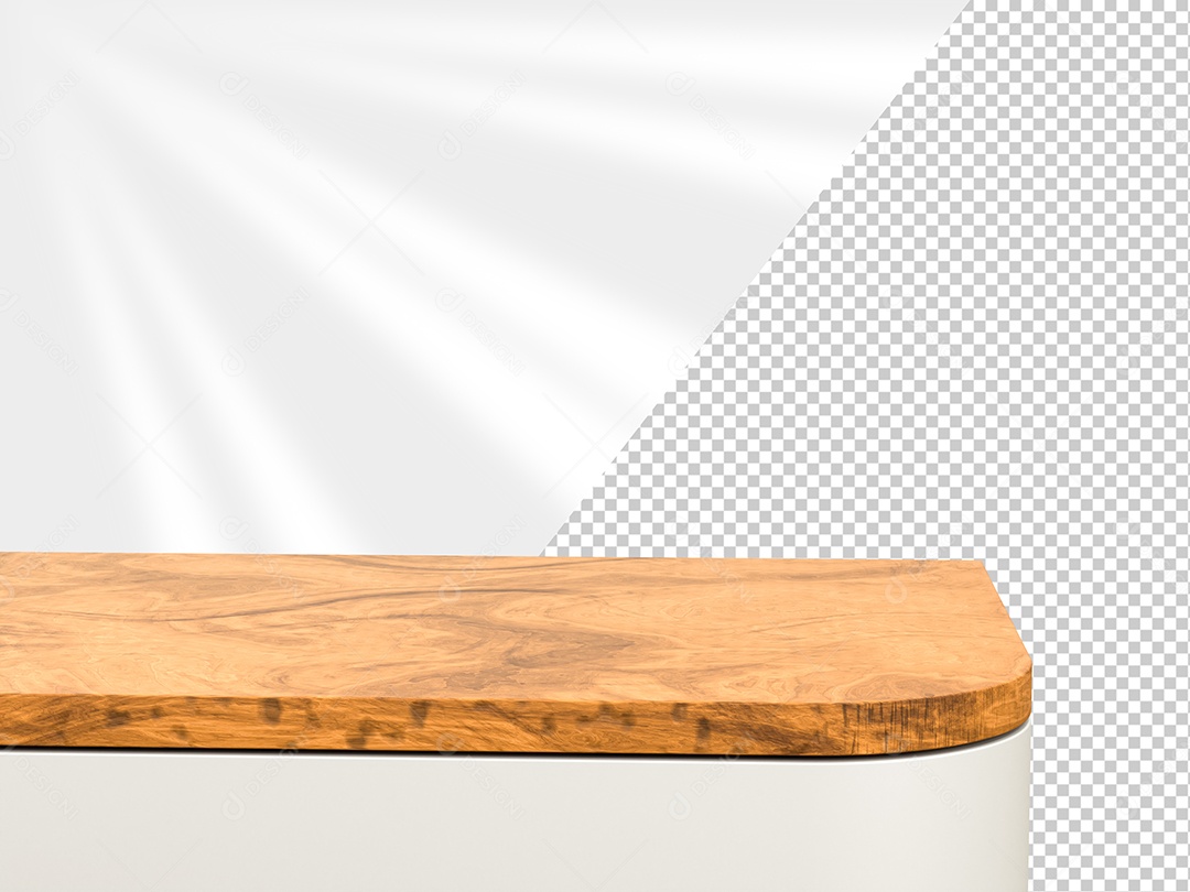 Aparador de Madeira Marron Elemento 3D para Composição PSD