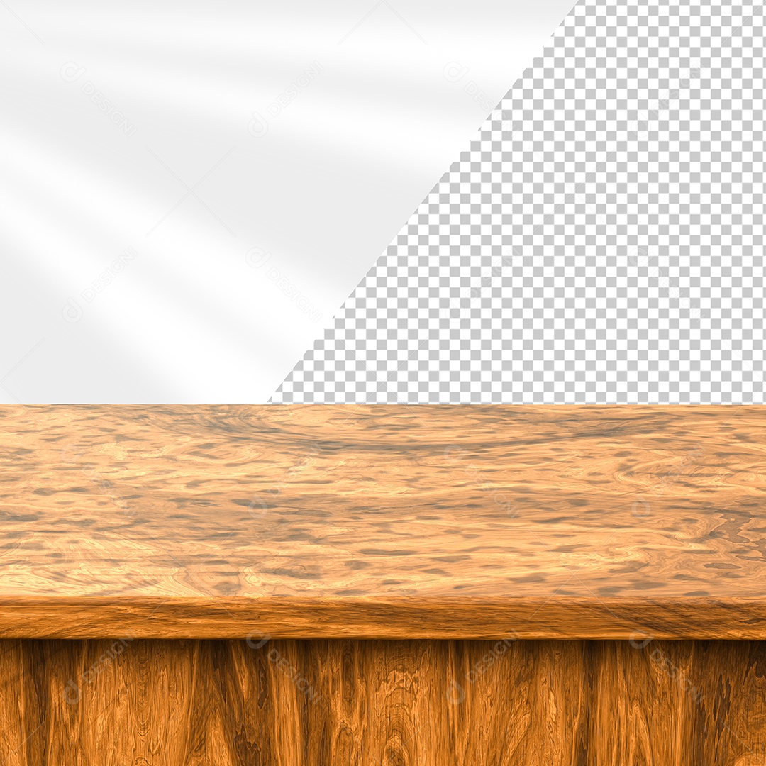 Aparador de Madeira Elemento 3D Marron para Composição PSD