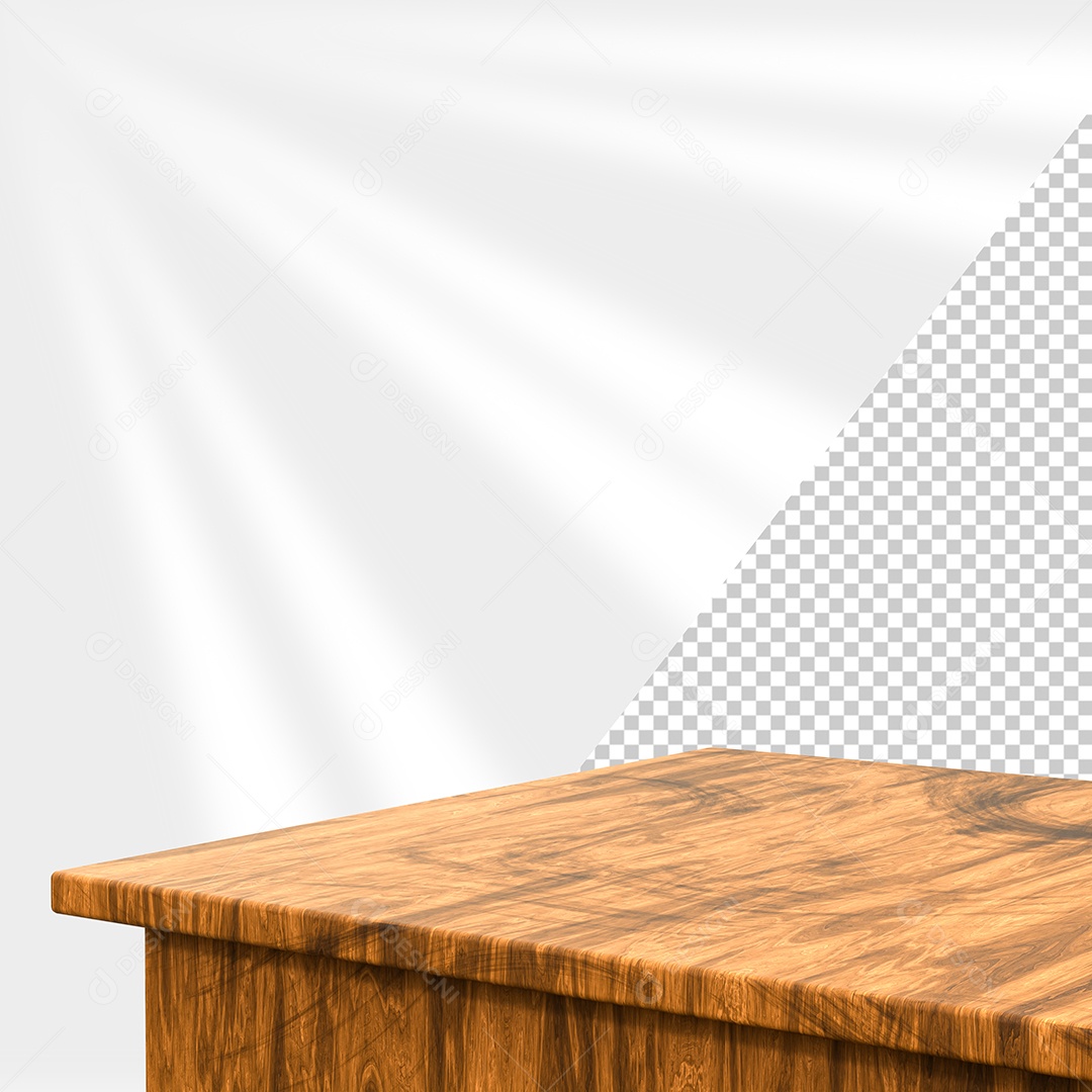 Aparador de Madeira Elemento 3D para Composição PSD