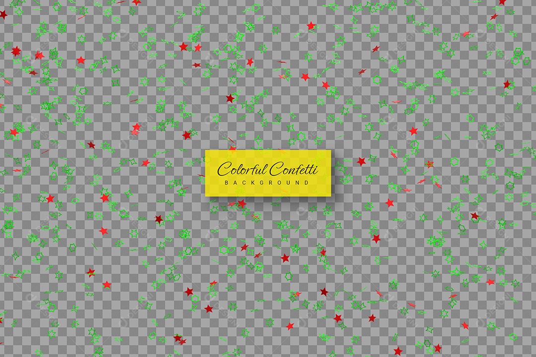 Confete Decoração de Evento Elemento 3D para Composição PSD