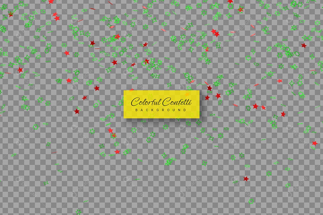 Confete Colorido de Festa Elemento 3D para Composição PSD