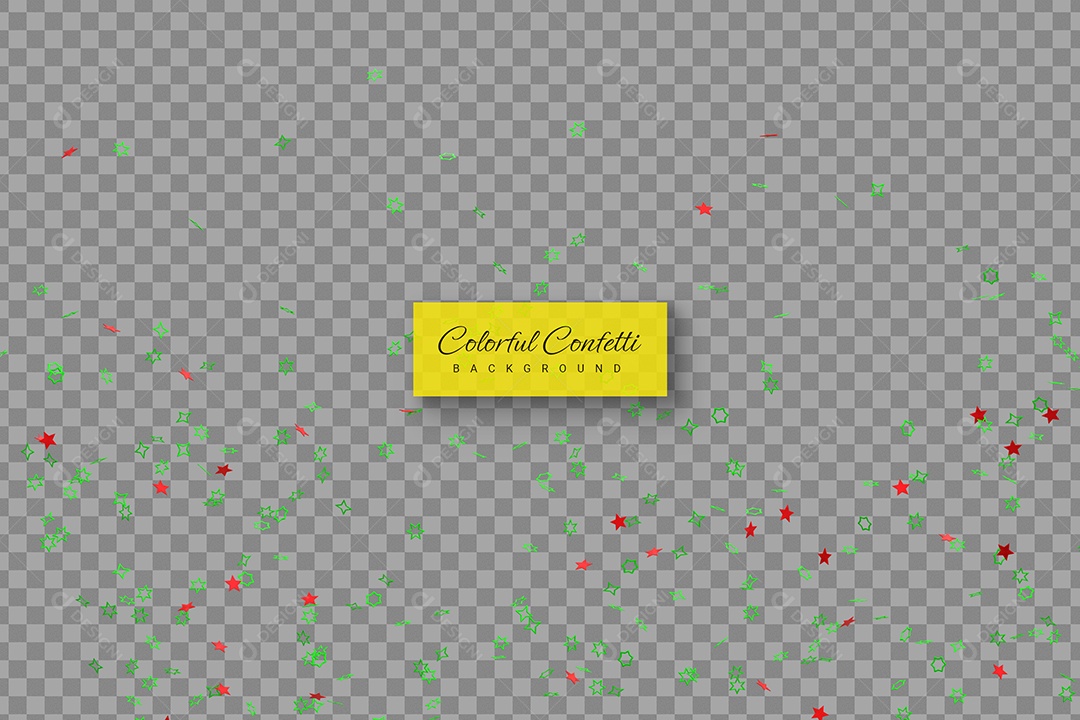 Confete Decoração Elemento 3D para Composição PSD