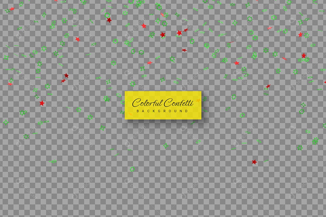Confete Coloridos Elemento 3D para Composição PSD