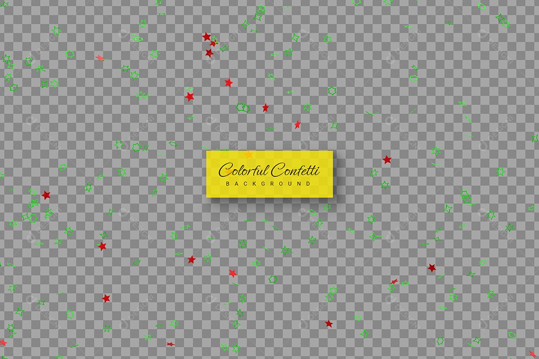Confete de Estrelinhas Elemento 3D Colorido para Composição PSD