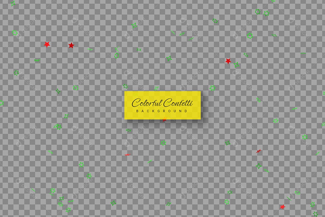 Confete Colorido Elemento 3D para Composição PSD