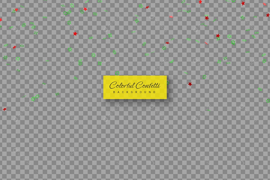 Confete Verde e Vermelho Enfeite Elemento 3D para Composição PSD