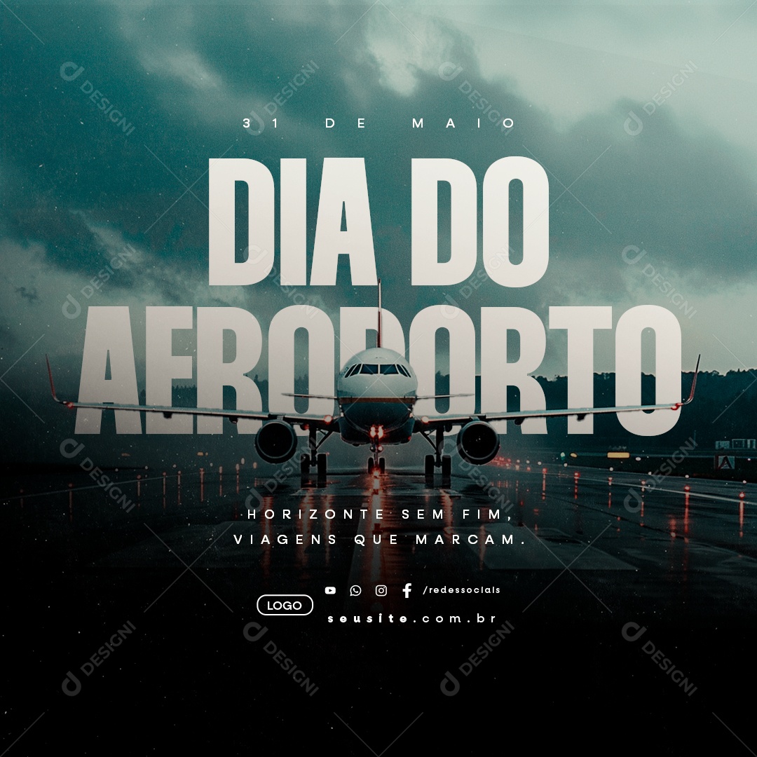 Dia do Aeroporto 31 de Maio Horizonte Sem Fim Social Media PSD Editável