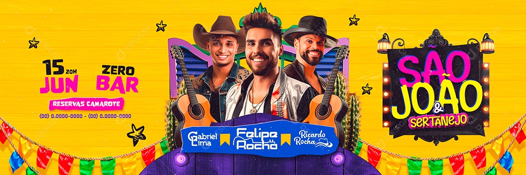 Carrossel Flyer São João e Sertanejo Gabriel Lima Felipe Rocha Social Media PSD Editável