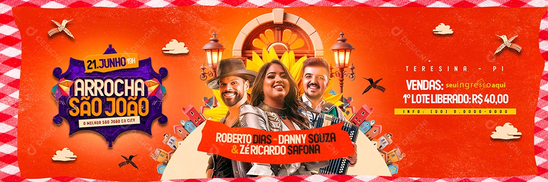 Carrossel Flyer Arrocha São João Roberto Dias Danny Souza Social Media PSD Editável