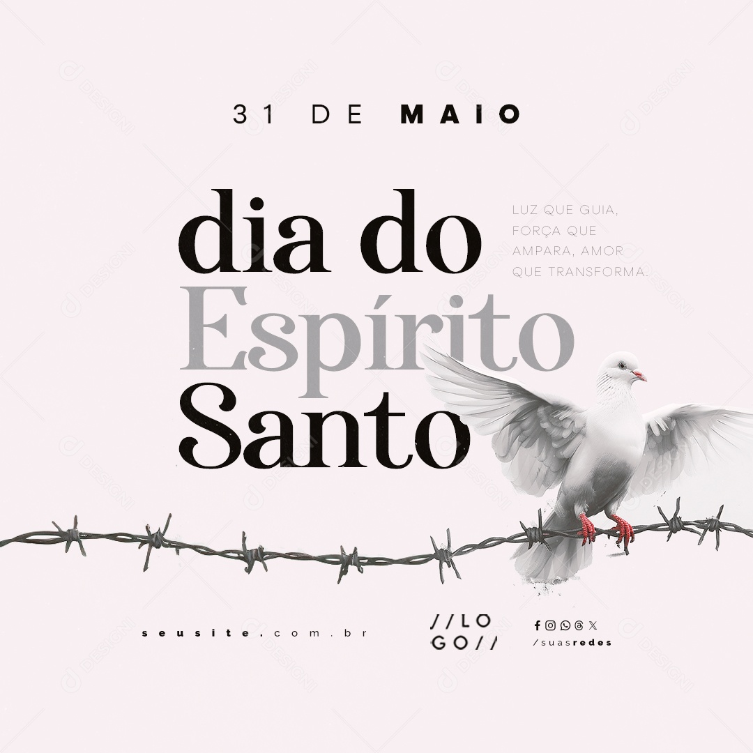 Dia do Espirito Santo 31 de Maio Social Media PSD Editável