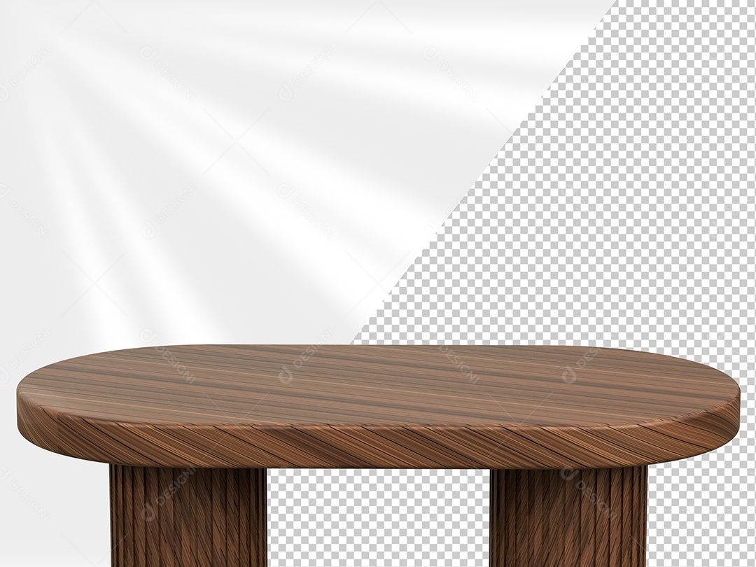 Mesa Base de Madeira Elemento 3D para Composição