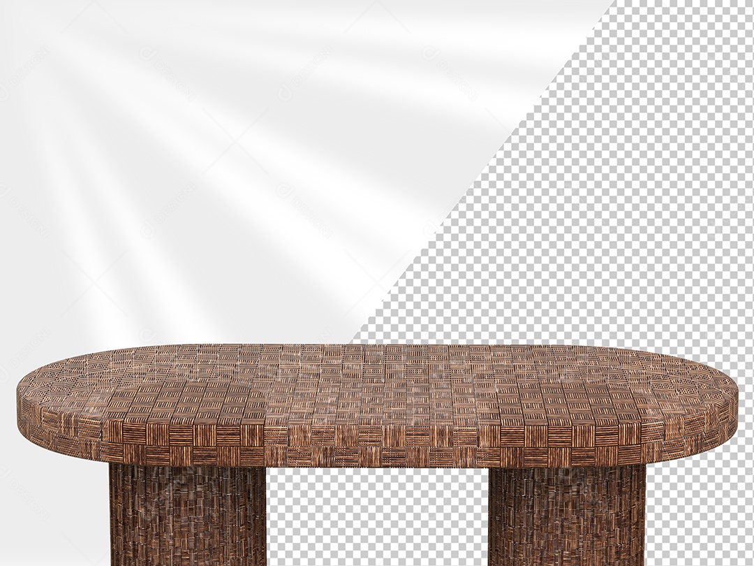 Mesa Base de Madeira Elemento 3D Marron para Composição