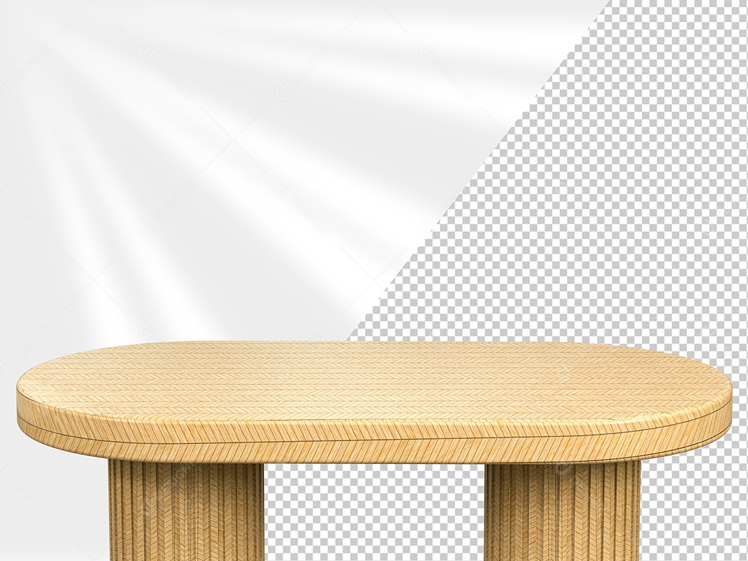 Mesa de Madeira Clara Elemento 3D para Composição