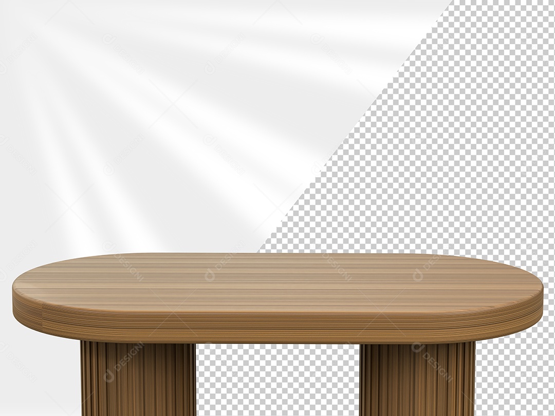 Mesa de Madeira Marron Escuro Elemento 3D para Composição