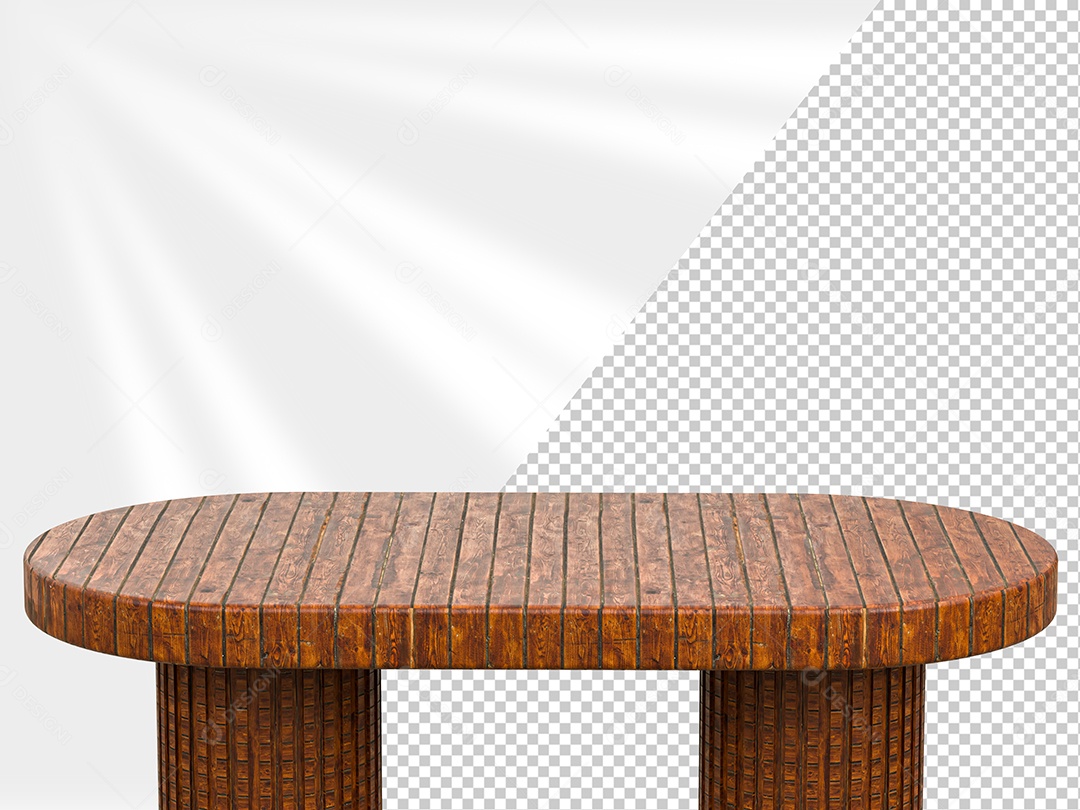 Mesa de Madeira Marron Elemento 3D para Composição