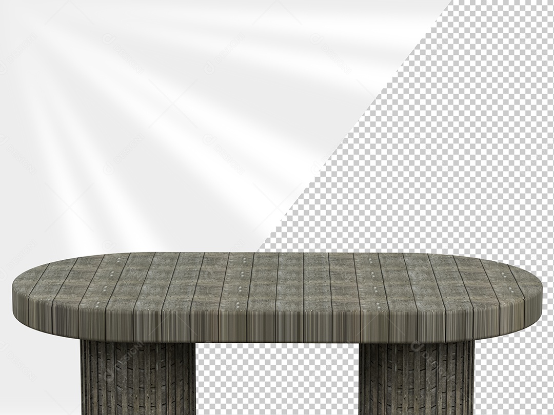 Mesa de Madeira Elemento 3D Marron para Composição