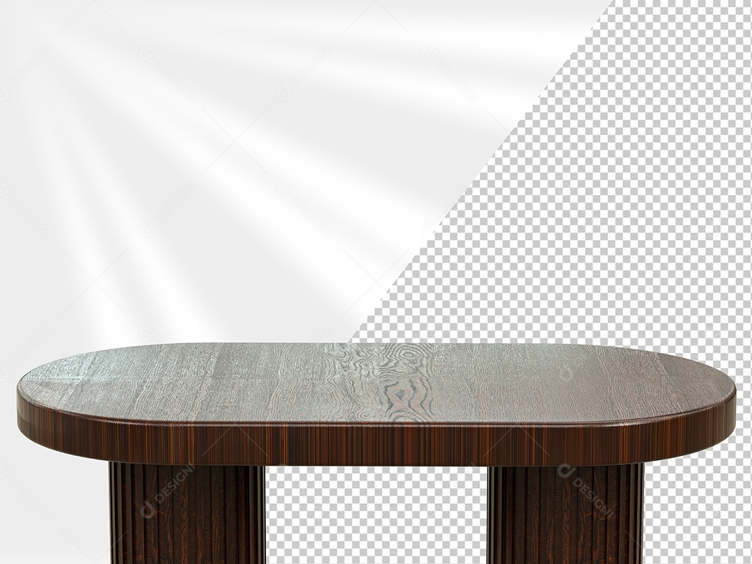 Mesa de Madeira Elemento 3D Marron para Composição PSD