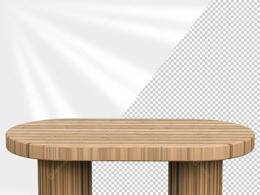 Mesa Decoração de Madeira Elemento 3D para Composição PSD