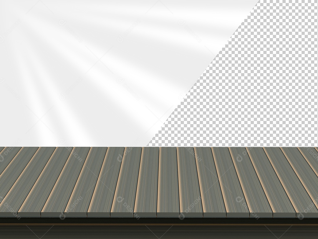 Aparador de Madeira Marron Escuro Elemento 3D para Composição PSD