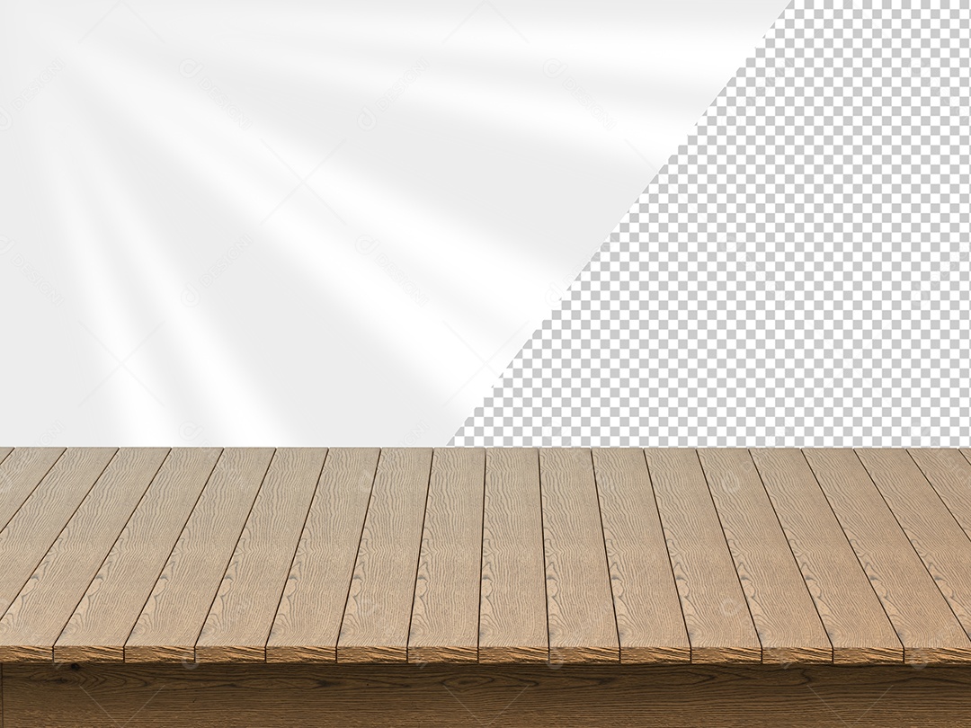 Aparador Elemento 3D de Madeira para Composição PSD