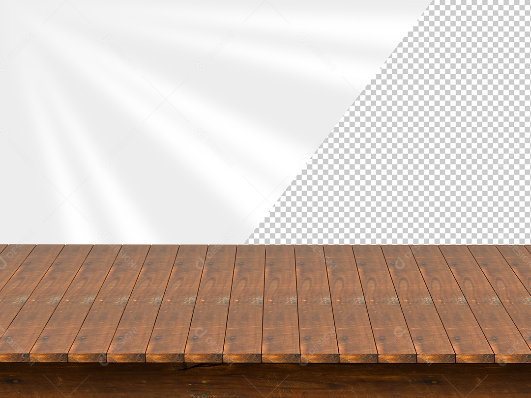 Aparador Base de Madeira Elemento 3D para Composição PSD