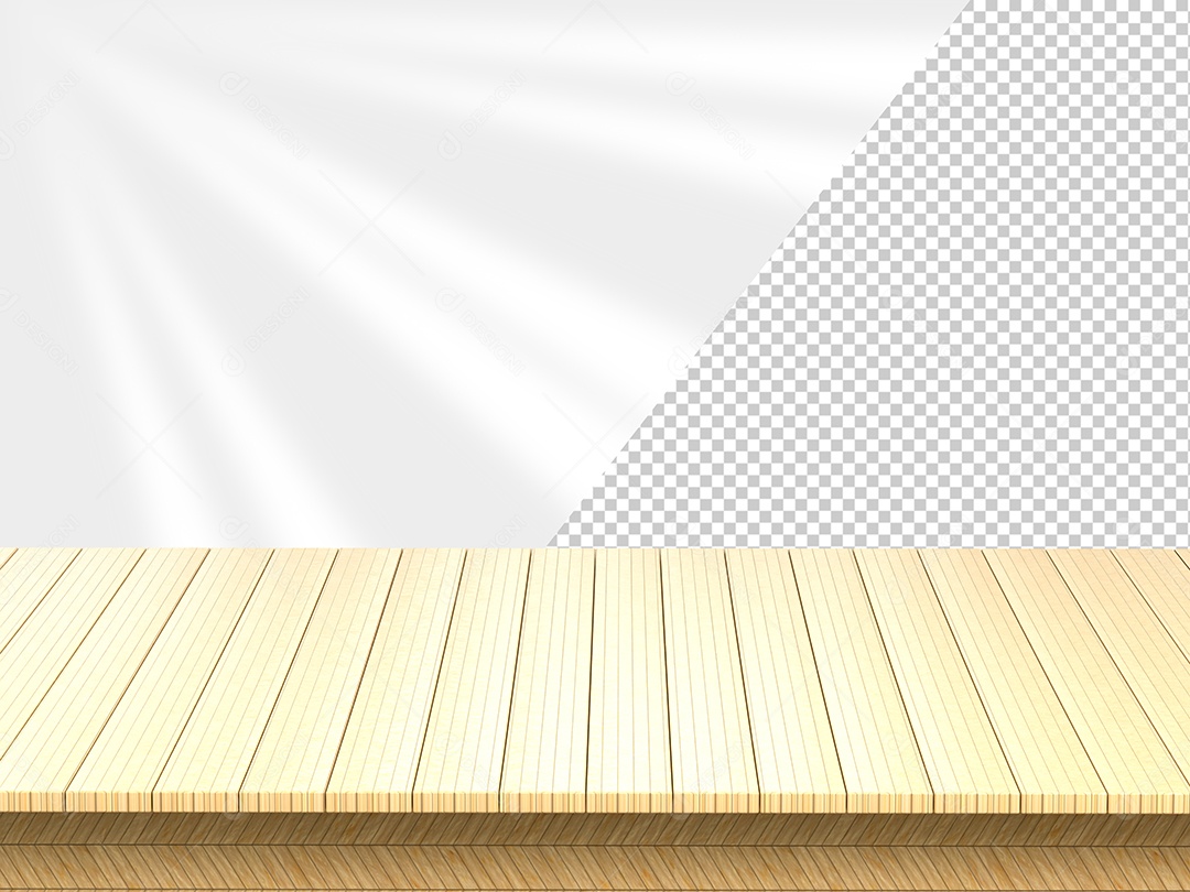 Aparador de Madeira Elemento 3D para Composição PSD