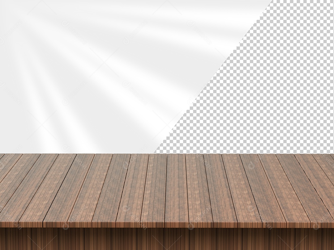 Aparador de Madeira Marron Escuro Elemento 3D para Composição PSD