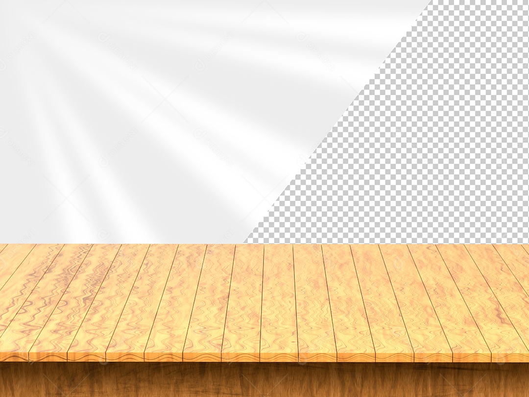 Aparador de Madeira Marron Elemento 3D para Composição PSD