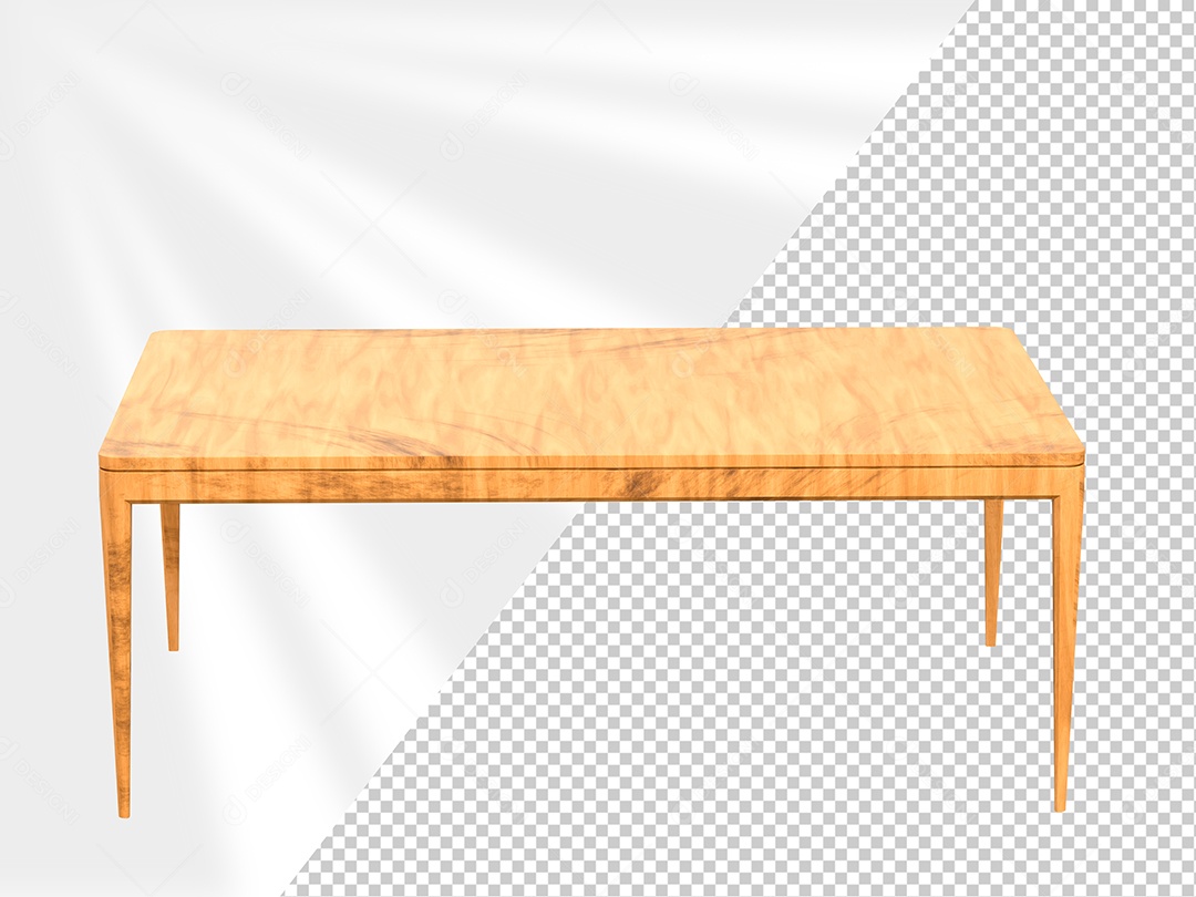 Mesa de Madeira Elemento 3D Marron para Composição