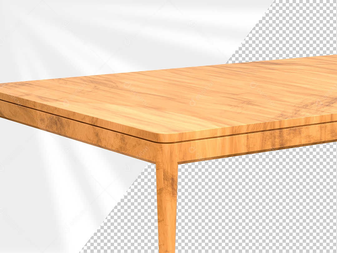 Mesa de Madeira Marron Elemento 3D para Composição