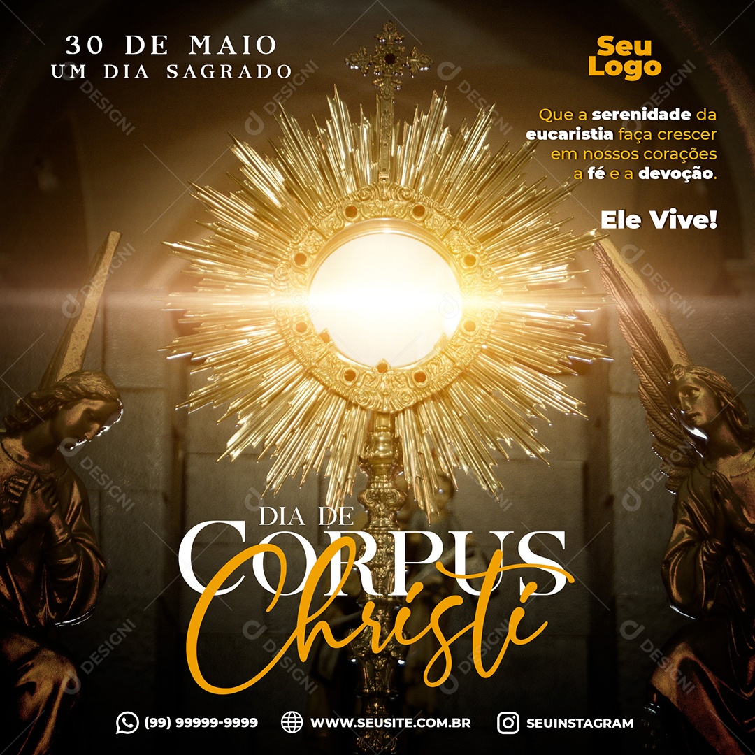 Feed Corpus Christi 30 de Maio um Dia Sagrado Social Media PSD Editável