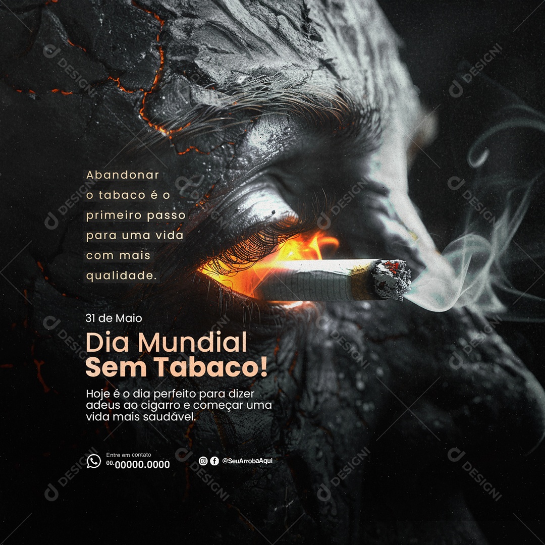 Dia Mundial Sem Tabaco 31 de Maio Social Media PSD Editável
