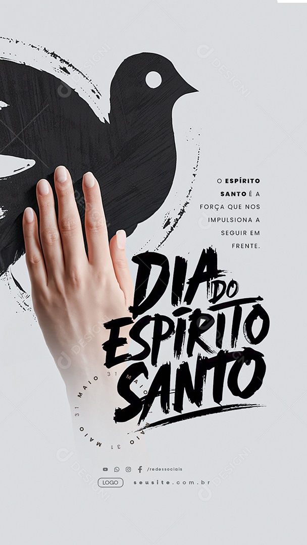Story Dia do Espirito Santo 31 de Maio é a Força Que Nos Impulsiona Social Media PSD Editável