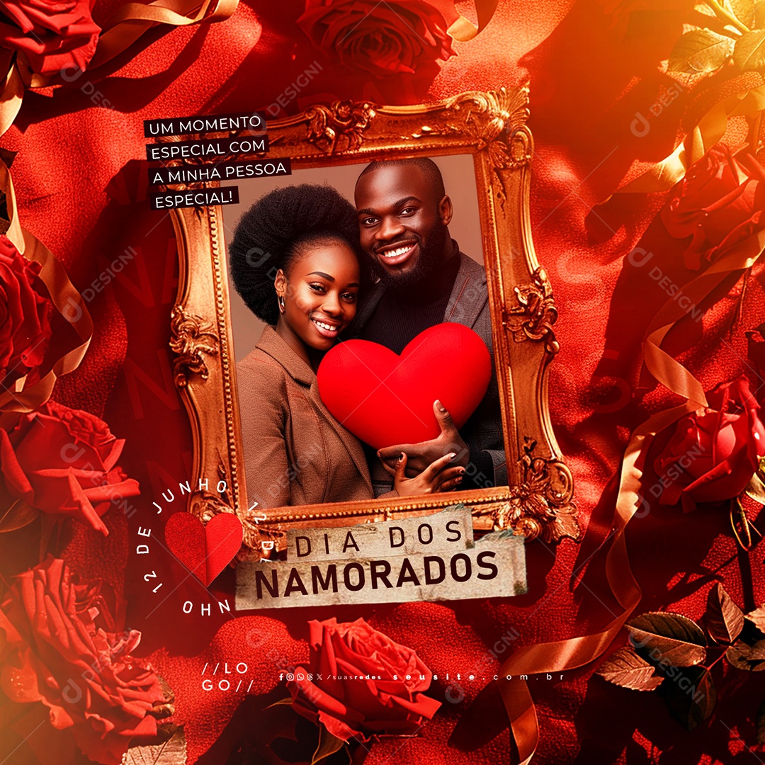 Dia dos Namorados 12 de Junho Um Momento Especial Social Media PSD Editável