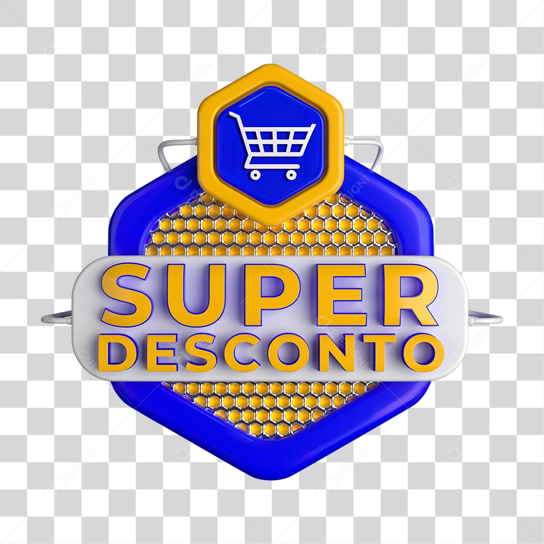 Selo 3D Super Desconto Varejo PNG Transparente