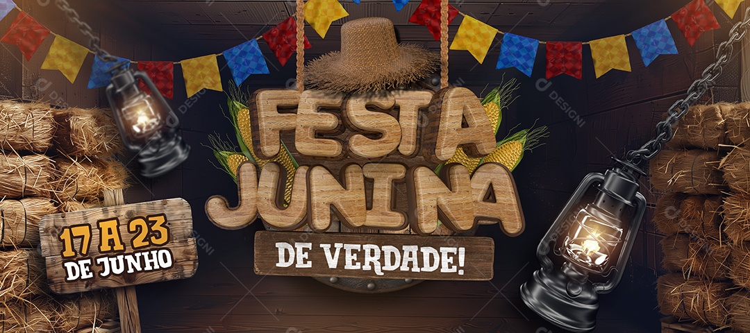 Social Media Banner São João Festa Junina PSD Editável