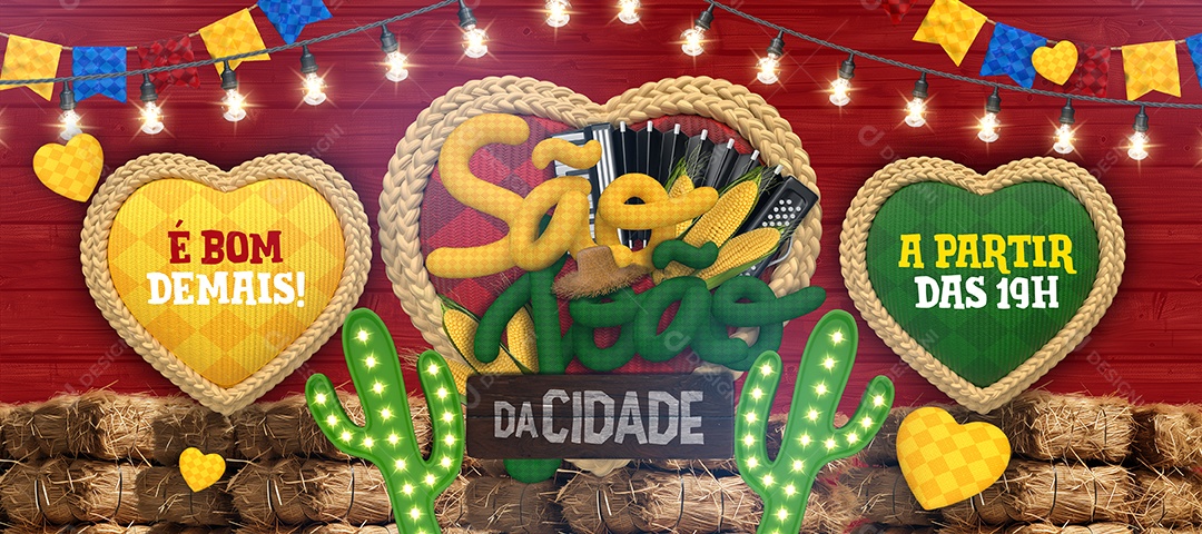 Social Media Banner São João Festa Junina PSD Editável