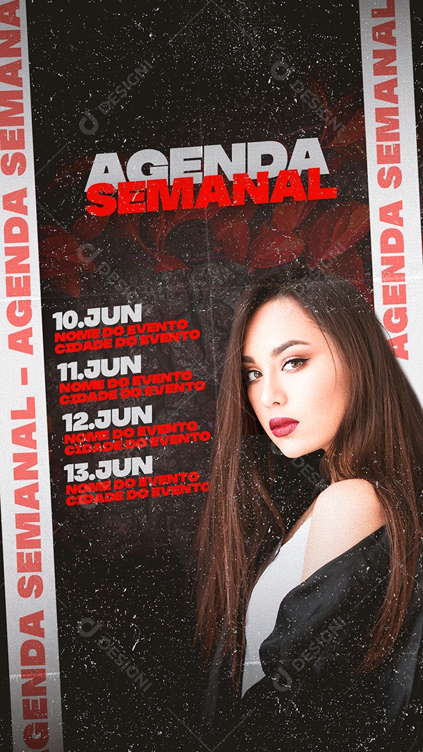 Agenda Semanal de Shows Social Media PSD Editável