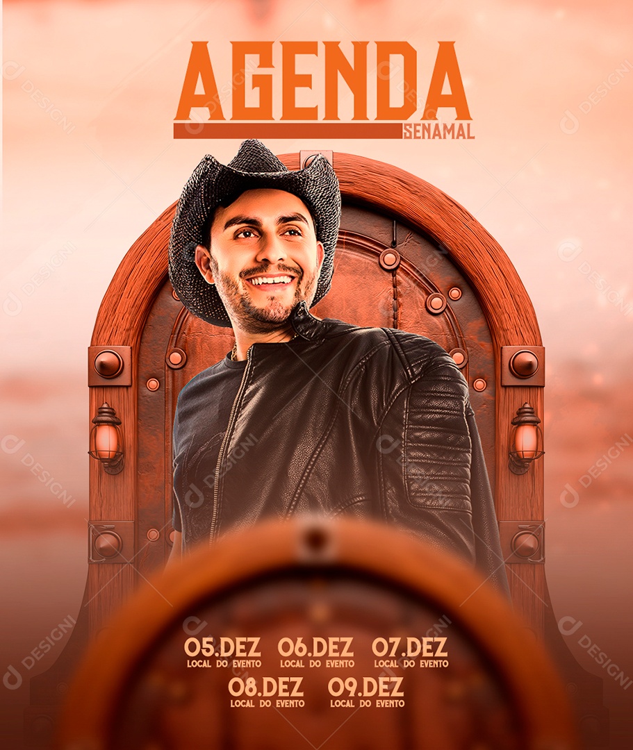 Agenda Semanal de Shows Social Media PSD Editável