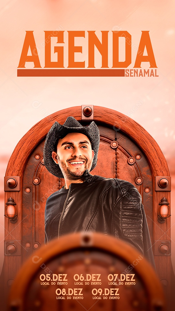 Agenda Semanal de Shows Social Media PSD Editável