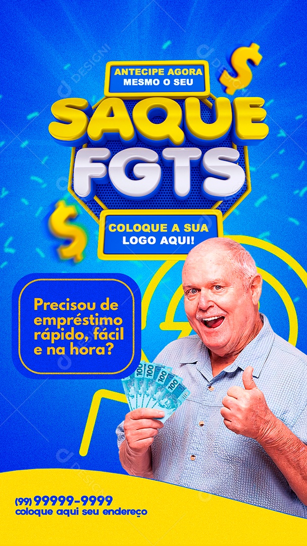 Antecipe Agora Saque FGTS Social Media PSD Editável