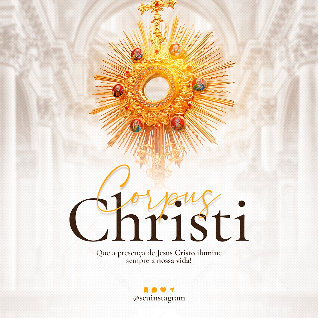 30 de Maio Dia de Corpus Christi Feed Social Media PSD Editável