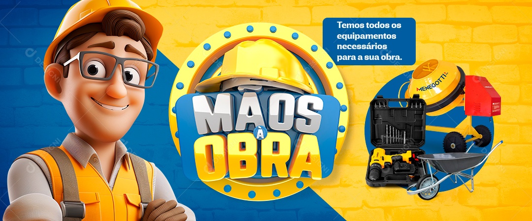 Social Media Materiais Para Construção Mãos à Obra PSD Editável